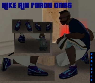 Nike Air Force Ones in Purple and Blue
